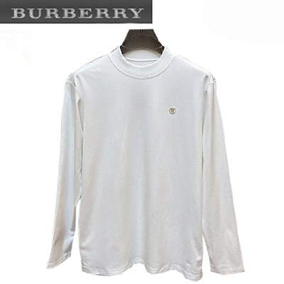 BURBERRY-12099 버버리 화이트 메탈 로고 장식 긴팔 티셔츠 남성용