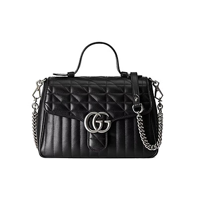 [스페셜오더]GUCCI-498110 2266 구찌 코냑/블랙 GG 마몽 스몰 마틀라세 탑 핸들백