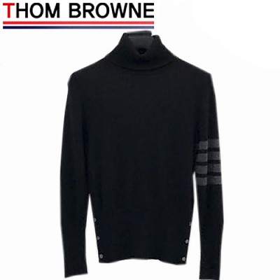 THOM BROWNE-12098 톰 브라운 네이비 캐시미어 목폴라 티셔츠 남여공용