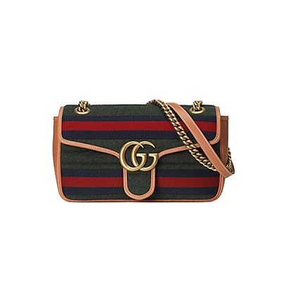 [스페셜오더]Gucci-443497 구찌 블랙 더블 G 스터드 GG 마몽 스몰 숄더백 26cm