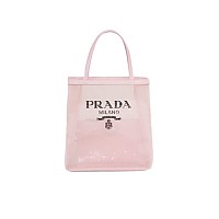 [스페셜오더]PRADA-1BG417 프라다 블랙 시퀸 메쉬 스몰 토트 백