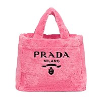 [스페셜오더]PRADA-1BG130 프라다 블랙 시어링 테리 토트 백