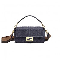 [스페셜오더]FENDI-8BR600 펜디 화이트 FF 엠보싱 미디엄 바게트 백