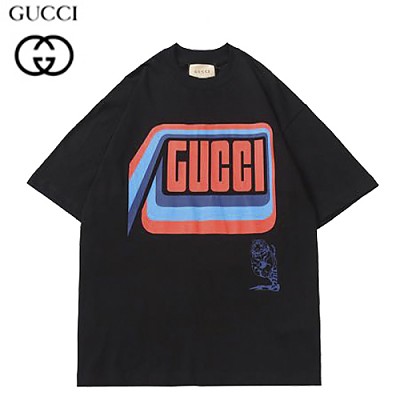 GUCC*-03224 구찌 아이보리 GUCCI 프린트 장식 티셔츠 남여공용