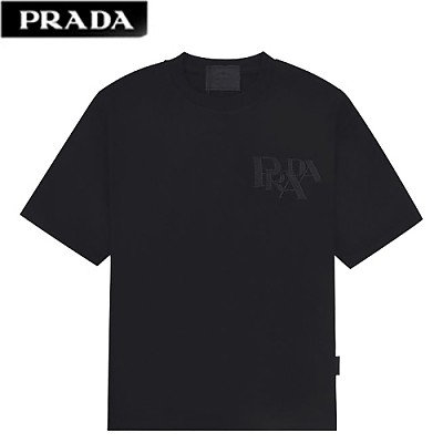 PRAD*-030811 프라다 화이트 PRADA 아플리케 장식 티셔츠 남여공용