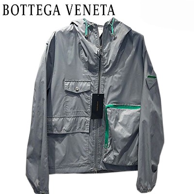 BOTTEGA VENE**-03292 보테가 베네타 화이트 트라이앵글 로고 바람막이 후드 재킷 남여공용