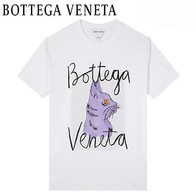 BOTTEGA VENE**-040710 보테가 베네타 화이트/그린 프린트 장식 티셔츠 남성용