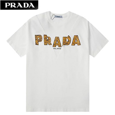 PRAD*-04205 프라다 블랙 PRADA 아플리케 장식 티셔츠 남여공용