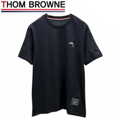 THOM BROWNE-042214 톰 브라운 화이트 돌핀 아플리케 디테일 티셔츠 남성용