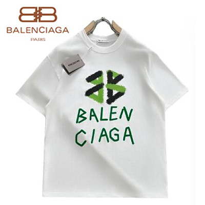 BALENCIAGA-04233 발렌시아가 블랙 프린트 장식 티셔츠 남여공용