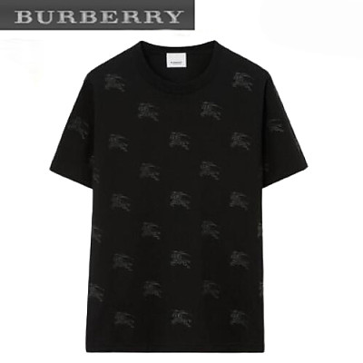 BURBERRY-80720871 버버리 라이트 블루 EKD 코튼 티셔츠 남여공용