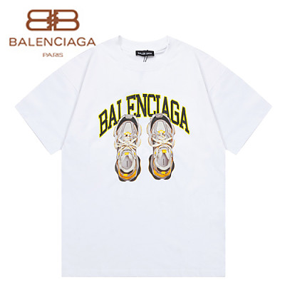 BALENCIAGA-042016 발렌시아가 블랙 프린트 장식 티셔츠 남여공용