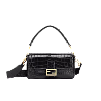 [스페셜오더]FENDI-8BR600 펜디 도브 그레이 악어가죽 미디엄 바게트 백