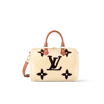 [스페셜오더]LOUIS VUITTON-M55423 루이비통 블랙/코클리코 레드 모노그램 시어링 스피디 반둘리에 25