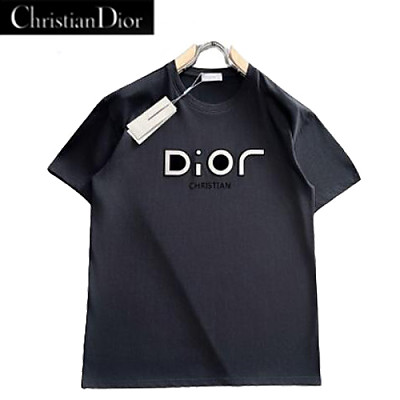 DIOR-04298 디올 화이트 DIOR 아플리케 장식 티셔츠 남성용