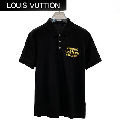 LOUIS VUITTON-050910 루이비통 화이트 아플리케 장식 폴로 티셔츠 남성용