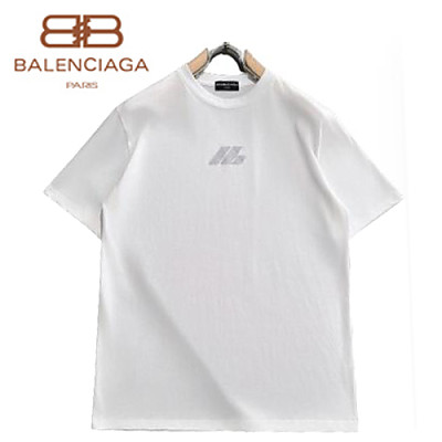 BALENCIAGA-05108 발렌시아가 블랙 프린트 장식 티셔츠 남성용