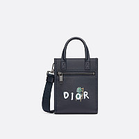 DIOR-2ESWS 디올 베이지/블랙 Oblique 자카드 사파리 미니 메신저 백 17cm