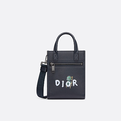 [스페셜오더]DIOR-디올 베이지/블랙 Oblique North-South 미니 사파리 토트백 14cm