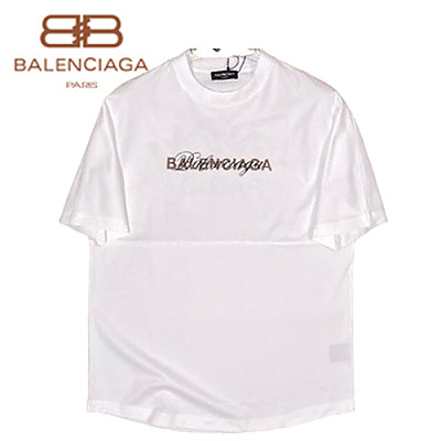 BALENCIAGA-05144 발렌시아가 블랙 프린트 장식 티셔츠 남여공용