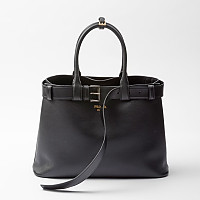 PRADA-1BA418 프라다 블랙 더블 벨트 스몰 핸드백 28cm