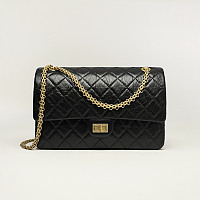 CHANEL-A37586 샤넬 블랙 빈티지 2.55 미디엄 플랩 백 24cm