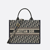 DIOR-디올 에크루/그레이 Oblique 자수 Dior Book Tote 라지 토트백 42cm - M1286ZRIW_M20I