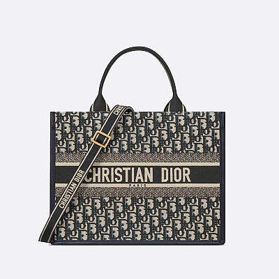 DIOR-M1324 디올 블루 Oblique 자수 Book Tote 미디엄 토드백 36.5cm