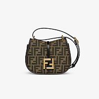 FENDI-8BT366 펜디 브라운 FF 자카드 커몬 미디엄 사첼 백 25cm