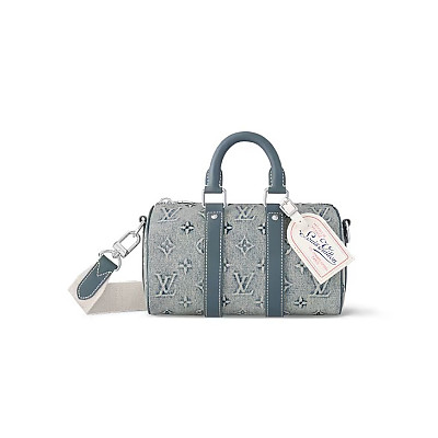 LOUIS VUITTON-M11595 루이비통 블랙 브러시드 모노그램 키폴 반둘리에 25