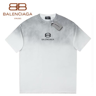 BALENCIAGA-06051 발렌시아가 블랙 프린트 장식 빈티지 티셔츠 남성용