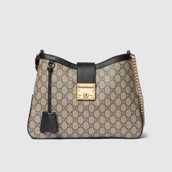 GUCCI-‎795113 구찌 베이지/에보니 블랙 패들락 GG 미디엄 숄더백 32.5cm