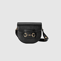 GUCCI-‎760191 구찌 브라운레더 홀스빗 1955 라운드 미니 숄더백 18cm