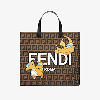 FENDI-8BS017 펜디x프라그먼트x포켓몬 FF 패브릭 미니 바게트 백 20cm