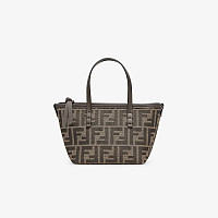 FENDI-펜디 베이지 FF 자카드 롤 미니 쇼퍼백 15.5cm - 8BS096AOVJF1PIQ