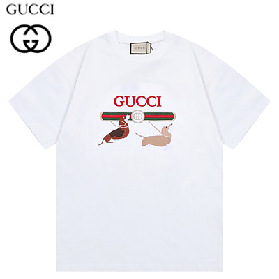 GUCCI-06203 구찌 화이트 아플리케 장식 티셔츠 남여공용