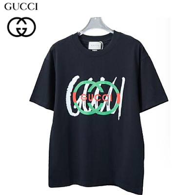 GUCCI-06239 구찌 아이보리 GG 프린트 장식 티셔츠 남여공용