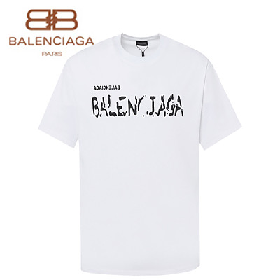 BALENCIAGA-06226 발렌시아가 블랙 프린트 장식 티셔츠 남여공용