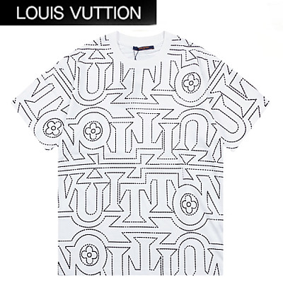 LOUIS VUITTON-07025 루이비통 블랙 프린트 장식 티셔츠 남여공용