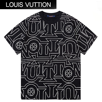 LOUIS VUITTON-07025 루이비통 블랙 프린트 장식 티셔츠 남여공용