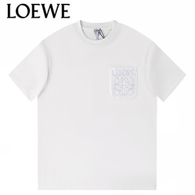 LOEWE-07028 로에베 블랙 로고 아플리케 장식 티셔츠 남여공용