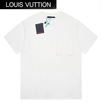 LOUIS VUITTON-07028 루이비통 네이비 모노그램 디테일 티셔츠 남여공용