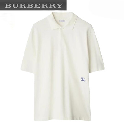 BURBERRY-80836001 버버리 블랙 코튼 폴로 티셔츠 남성용