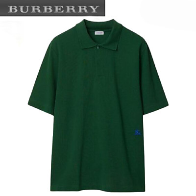 BURBERRY-80836001 버버리 블랙 코튼 폴로 티셔츠 남성용