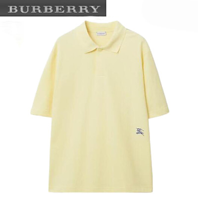 BURBERRY-80836011 버버리 그린 코튼 폴로 티셔츠 남성용