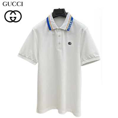 GUCCI-07034 구찌 블랙 GG 로고 디테일 폴로 티셔츠 남성용