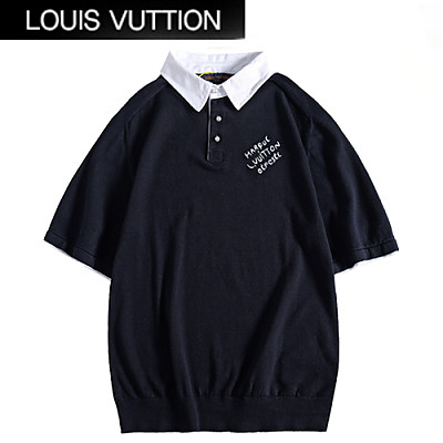 LOUIS VUITTON-07073 루이비통 화이트 아플리케 장식 폴로 티셔츠 남여공용