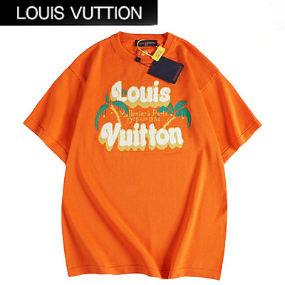 LOUIS VUITTON-07077 루이비통 오렌지 니트 코튼 티셔츠 남여공용