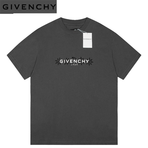 GIVENCHY-07188 지방시 그레이 프린트 장식 티셔츠 남여공용