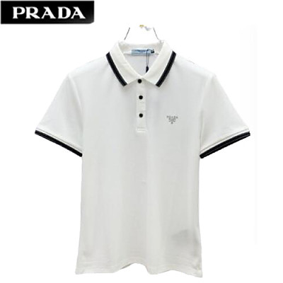 PRADA-07236 프라다 블랙 코튼 폴로 티셔츠 남성용